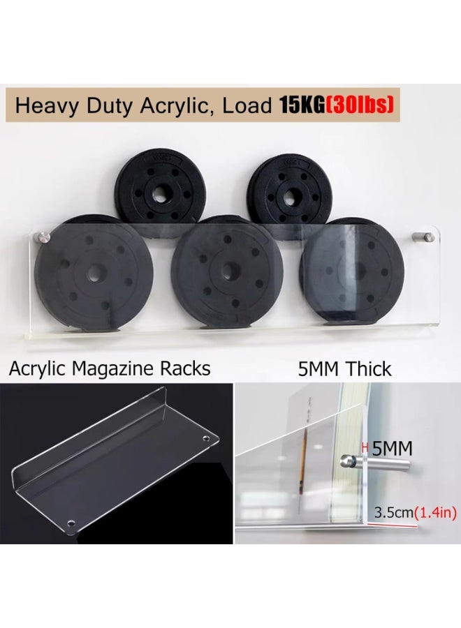 سلاسة حامل منشورات جداري أكريليك بثلاث طبقات لملفات ومجلات وصحف ومواد القراءة – رف شفاف معلق كبير لغرف الأطفال والمكاتب والمنازل للتخزين والتنظيم (100 سم) - Image 5