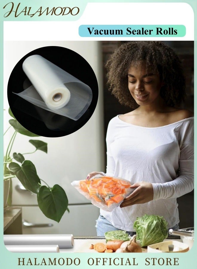 HALAMODO Vacuum Sealer Bags Rolls Puncture Prevention Food Sealer Bag for Food Storage Great for Sous Vide Cooking, Commercial Grade, BPA Free  - Image 1
