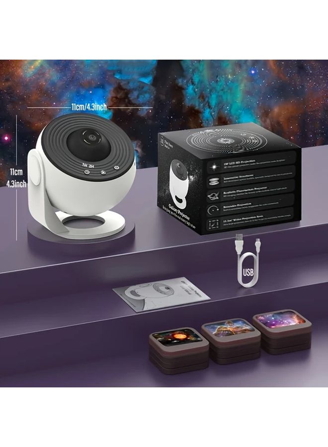 White Galaxy Projector Starlight Lamp with 13 Film Discs Dimmable LED Night Light for Bedroom Party Game Room - Image 3