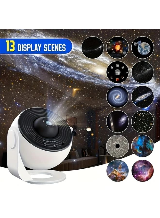 White Galaxy Projector Starlight Lamp with 13 Film Discs Dimmable LED Night Light for Bedroom Party Game Room - Image 2