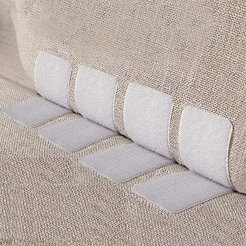YOMITH Hook and Loop Fastener Strips, Adhesive Fastener Tape, Hook Loop Tape, Fasteners Fabric, Carpet Rug Grippers (Pack of 10, Grey) - Image 1