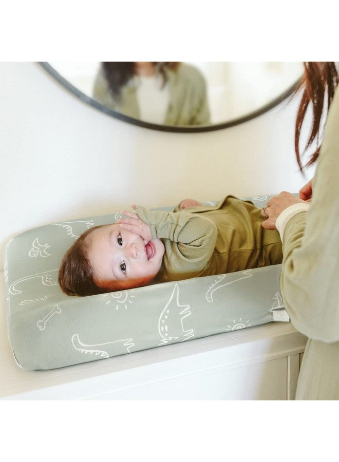 GRSSDER مجموعة أغطية وسادة تغيير جيرسي ناعمة للغاية من GRSSDER، 2 عبوة، تناسب أغطية وسادة تغيير 32"/34" × 16" آمنة ومريحة، نمط جميل للأطفال، ديناصور - Image 5