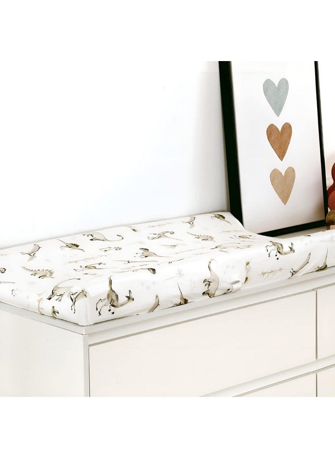 GRSSDER مجموعة أغطية وسادة تغيير جيرسي ناعمة للغاية من GRSSDER، 2 عبوة، تناسب أغطية وسادة تغيير 32"/34" × 16" آمنة ومريحة، نمط جميل للأطفال، ديناصور - Image 2