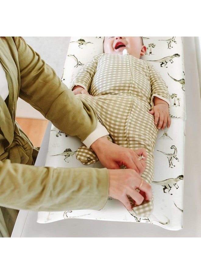GRSSDER مجموعة أغطية وسادة تغيير جيرسي ناعمة للغاية من GRSSDER، 2 عبوة، تناسب أغطية وسادة تغيير 32"/34" × 16" آمنة ومريحة، نمط جميل للأطفال، ديناصور - Image 3