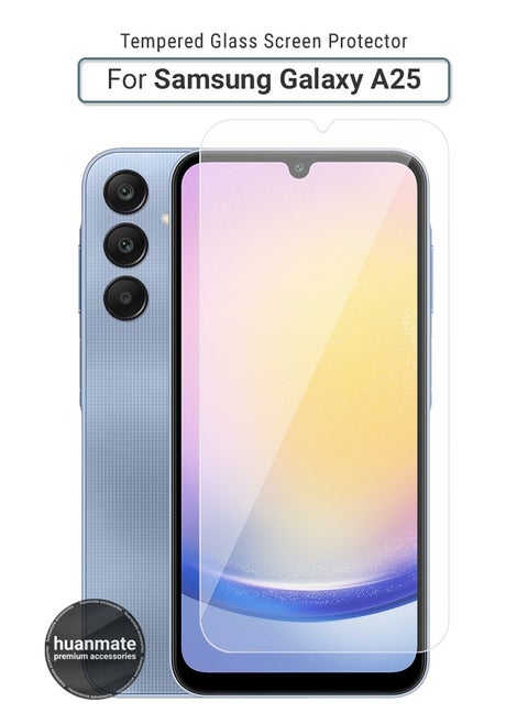 Samsung Galaxy A25 Tempered Glass Screen Protector – High Transparency, Delicate Touch, Anti-Explosion, Smooth Arc Edges, Easy Installation, Screen Protector for Samsung Galaxy A25