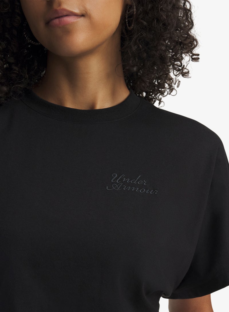 UNDER ARMOUR Cropped Script Logo T-Shirt - Image 3
