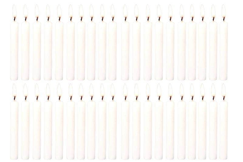 PROSPERRO LUMO by Parkash Wax Unscented Stick Chime Ritual Spell Candle (White) - Set of 40 - Image 1
