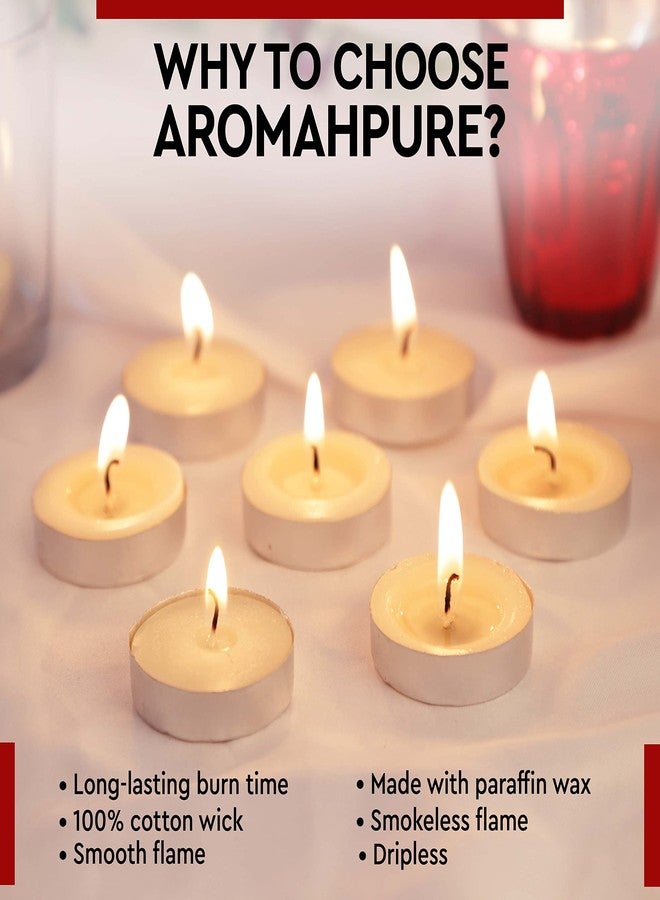 Aromahpure Unscented Decorative Tealight Candles | Wax Tealight Candle | 8 gm, 50 Pcs| Unscented Smokeless Candles | 2 Hours Burning Time Guaranteed | for Home Decoration & Celebration - Image 3
