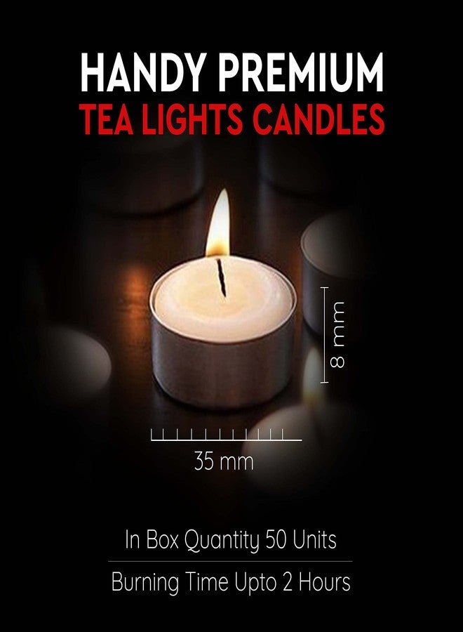 Aromahpure Unscented Decorative Tealight Candles | Wax Tealight Candle | 8 gm, 50 Pcs| Unscented Smokeless Candles | 2 Hours Burning Time Guaranteed | for Home Decoration & Celebration - Image 4