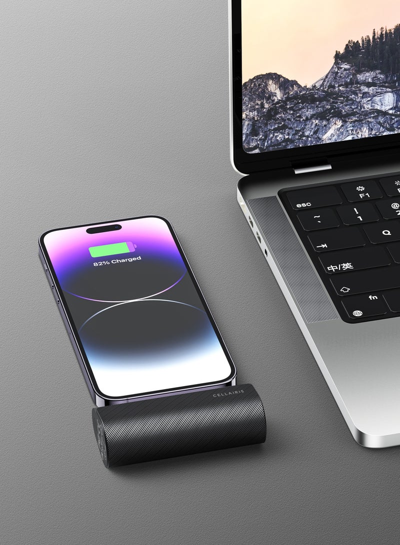 Cellairis Portable Mini (Instant Charger) Powerbank 5000mAh Quick Charge 20W PD Portable Charger For iPhone 14/13/12/11/XS Pro Max /Pro/Mini/SE/iPad 9 - Black - Image 2