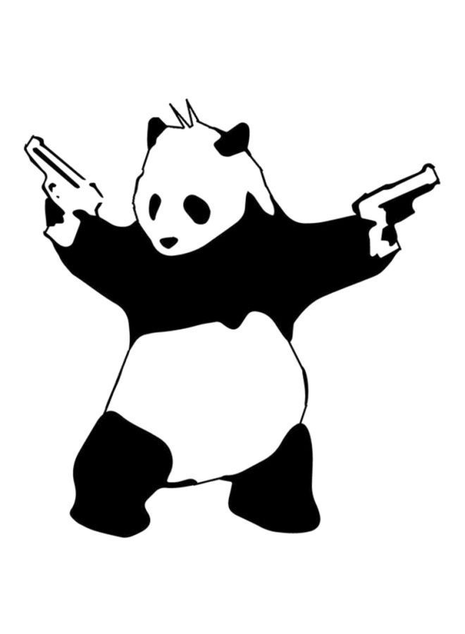 NIBEMINENT Gangster Panda Wall Sticker Black 95x100centimeter - Image 1