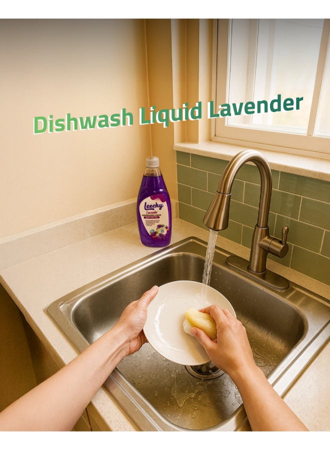 Leechy Dish Wash Liquid Lavender  600ML - Image 3