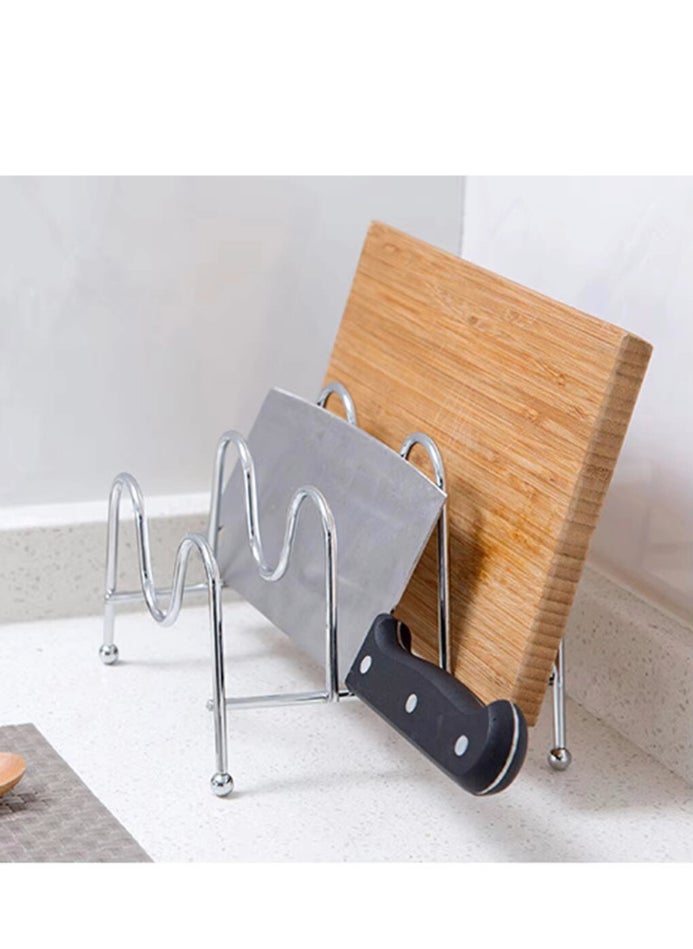 Ayda Stainless Steel Kitchen Stand Cutting Board Plate Holder  - Image 1