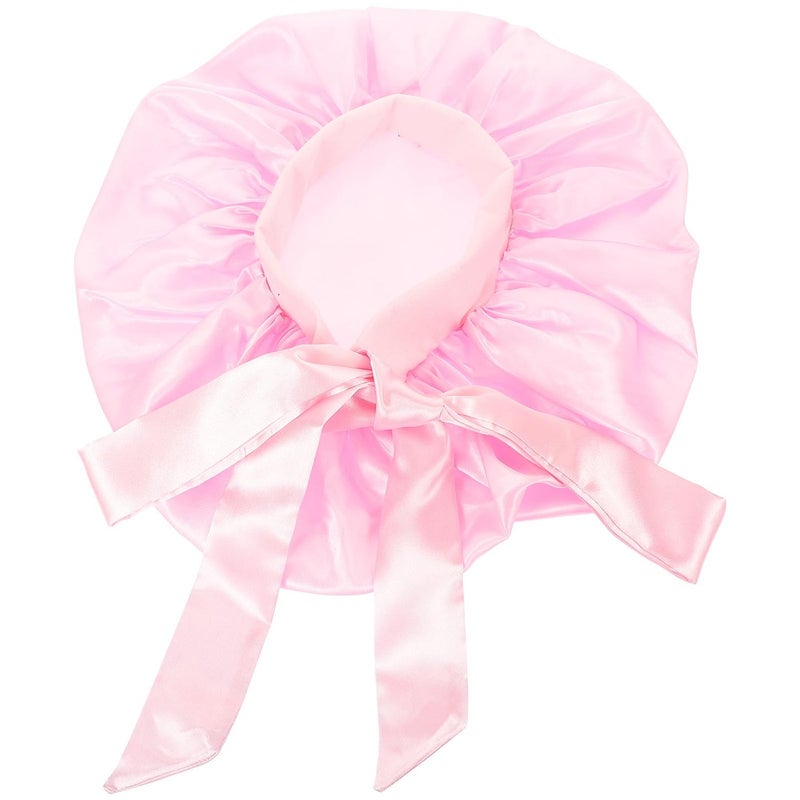 قبعة استحمام ساتان كبيرة جدًا للنساء مع عقدة فيونكة، بونيه حريري قابل لإعادة الاستخدام للشعر الطويل - Image 2