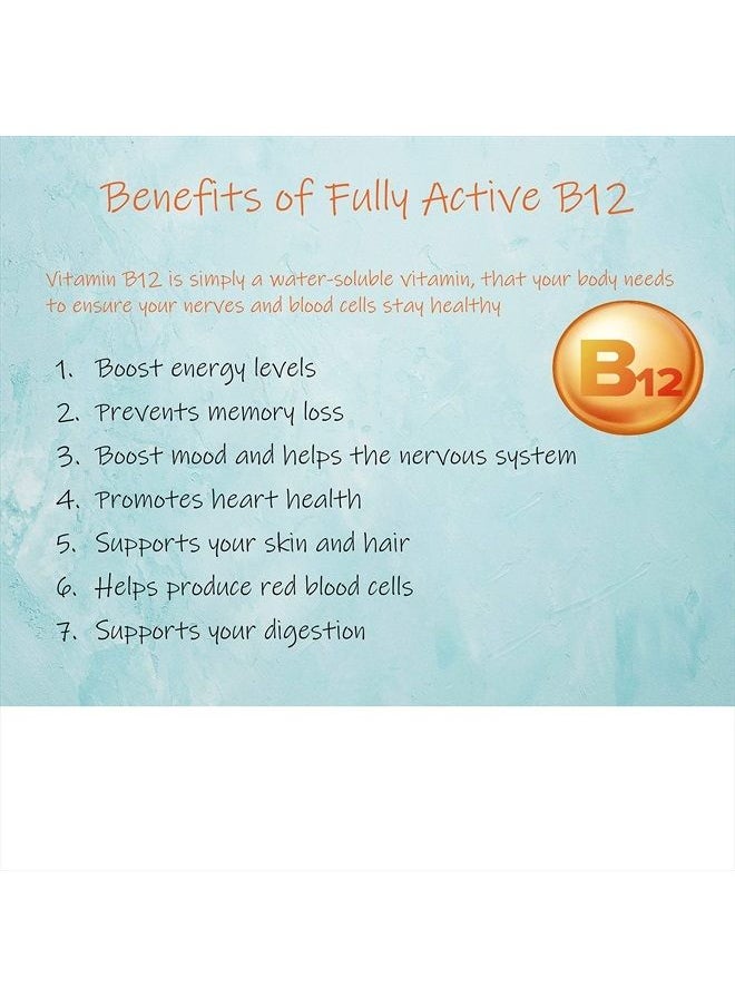 Doctor's BEST Doctor's Best Fully Active B12 1500 Mcg, Supports Energy, Mood, Circulation, Non-GMO, Vegan, Gluten Free, 180 Count  - Image 4