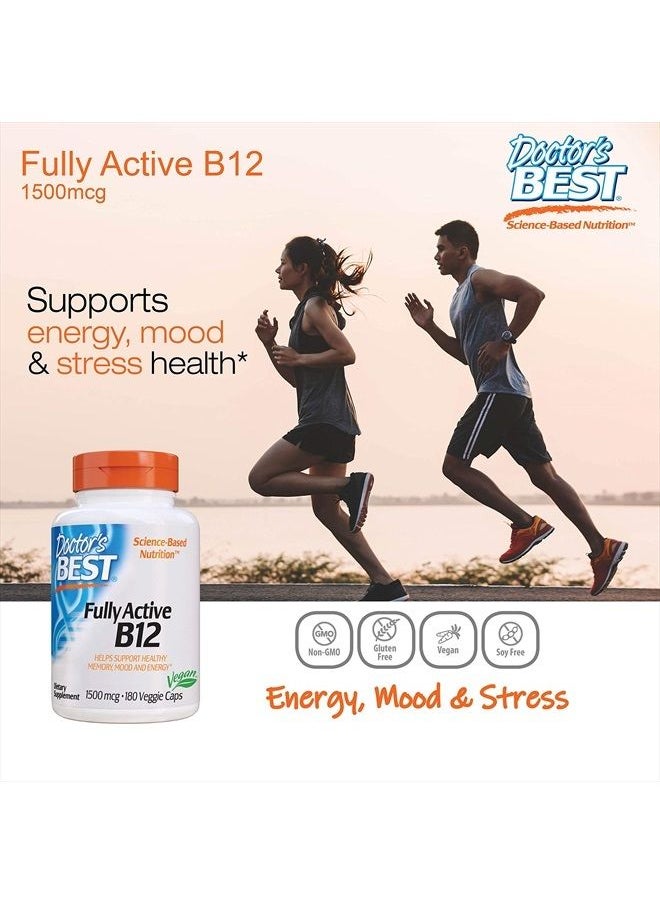 Doctor's BEST Doctor's Best Fully Active B12 1500 Mcg, Supports Energy, Mood, Circulation, Non-GMO, Vegan, Gluten Free, 180 Count  - Image 2