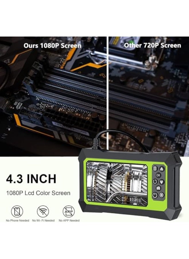 Generic Industrial endoscope camera, 16.5 ft/5 m endoscope with 6 LED lights and LCD screen, 1080P Pro HD 4.3-inch borescope, IP67 waterproof endoscope for car repair, no app required - Image 3