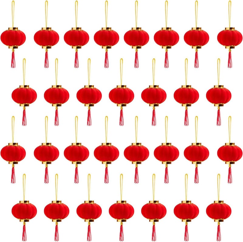 HELIMIX 30PC Small Hanging Lantern Small Bell Pepper Spring Decorations for Home Outdoor Lantern Wedding Decoration Plant Decor Party Supplies for Indoor Decor Navratri Diwali - Image 1