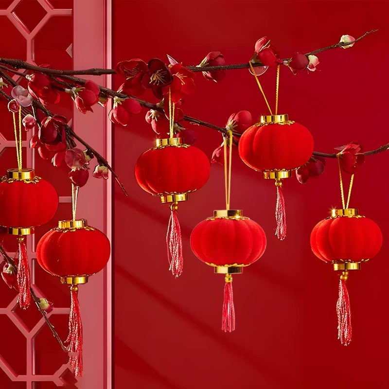 HELIMIX 30PC Small Hanging Lantern Small Bell Pepper Spring Decorations for Home Outdoor Lantern Wedding Decoration Plant Decor Party Supplies for Indoor Decor Navratri Diwali - Image 5