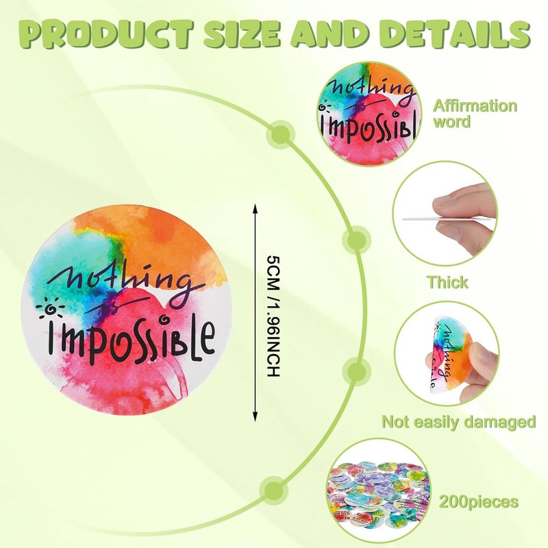 Teling 200 قطعة من بطاقات التأكيد الإيجابية مع 25 اقتباسًا مختلفًا بطاقات تحفيزية تشجيعية للفصل الدراسي للأطفال أقوال اللطف هدايا تشجيعية جوائز بأسلوب لطيف - Image 3