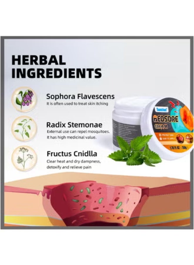 سوميفون كريم لعلاج قرح الفراش، سريع الاختراق لعمق البشرة، خلاصة عشبية لطيفة، 50 غرام - Image 2