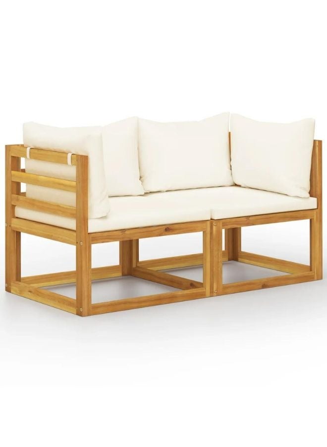 vidaxl vidaXL 2-seater Garden Bench with Cream White Cushions  - Image 1