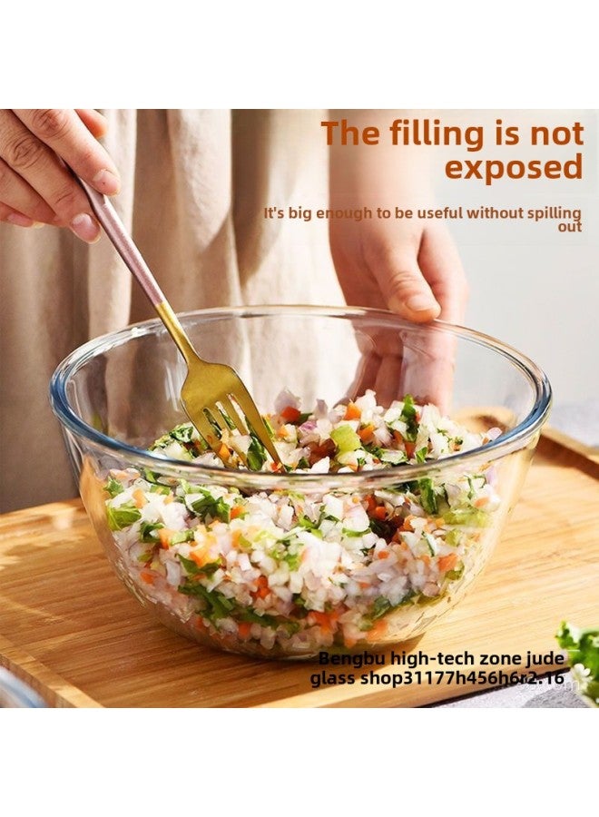Transparent Glass Bowl Microwave Oven Special Household Kitchen And Basin Kneading Noodles Baking Egg Mixed With Vegetables Salad Basin-Specifications:[Rice Beating Eggs] 2100ml * Delivery Cup-Color:Transparent  - Image 3
