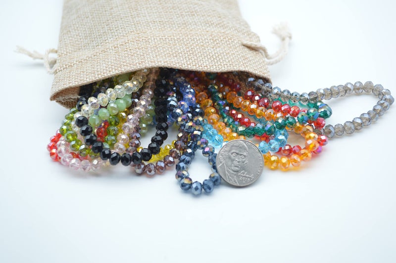 Catoterm Catotrem Faceted Glass Crystal Beads Strands Briolette Rondelle Crystal Beads Spacer for Jewelry Making 15 Colors 1350pcs 6MM - Image 5