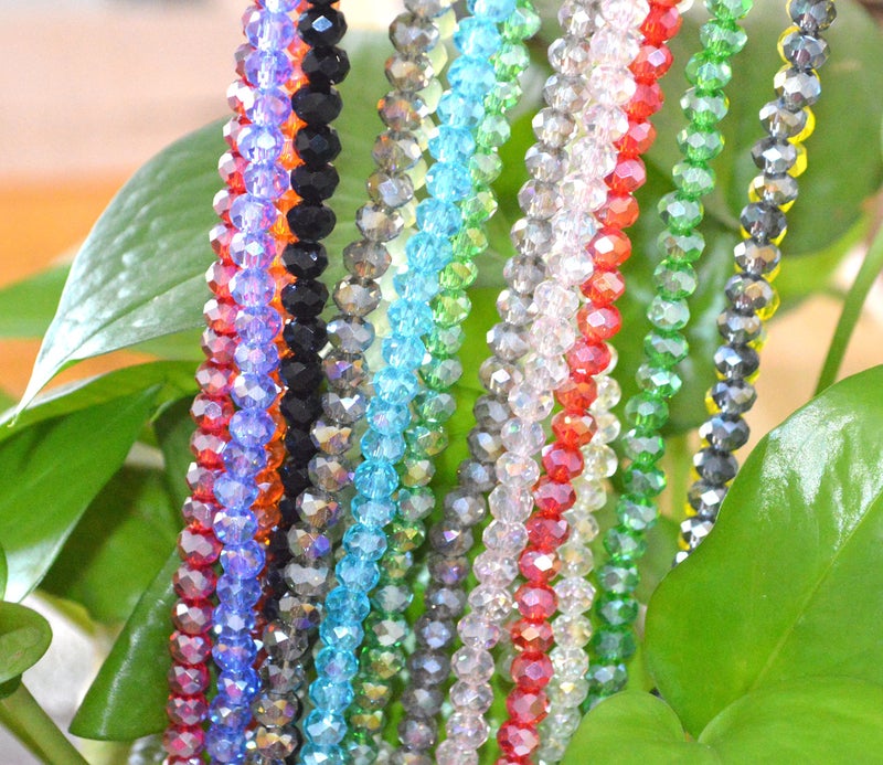 Catoterm Catotrem Faceted Glass Crystal Beads Strands Briolette Rondelle Crystal Beads Spacer for Jewelry Making 15 Colors 1350pcs 6MM - Image 2