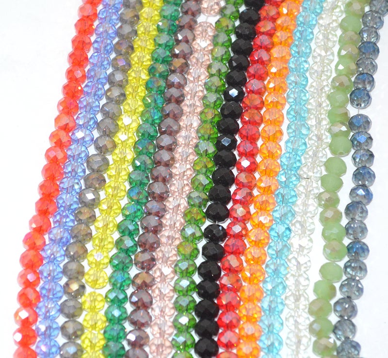 Catoterm Catotrem Faceted Glass Crystal Beads Strands Briolette Rondelle Crystal Beads Spacer for Jewelry Making 15 Colors 1350pcs 6MM - Image 4