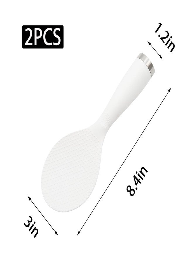 Pocoxll 2 Pcs White Non-stick Standing Rice Serving Spoon Scooper, Professional Rice Spatula for Kitchen - Image 2