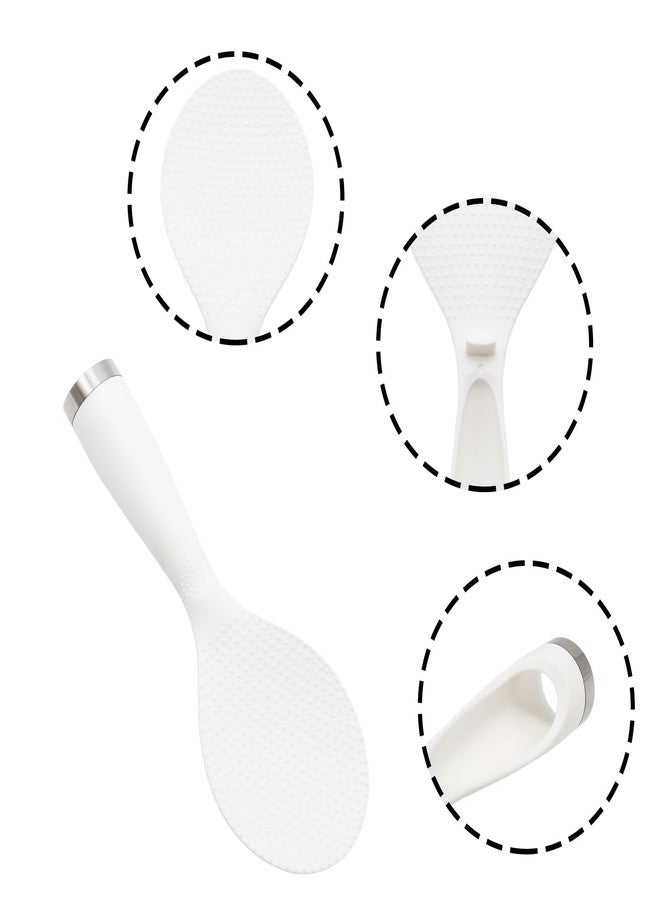 Pocoxll 2 Pcs White Non-stick Standing Rice Serving Spoon Scooper, Professional Rice Spatula for Kitchen - Image 3