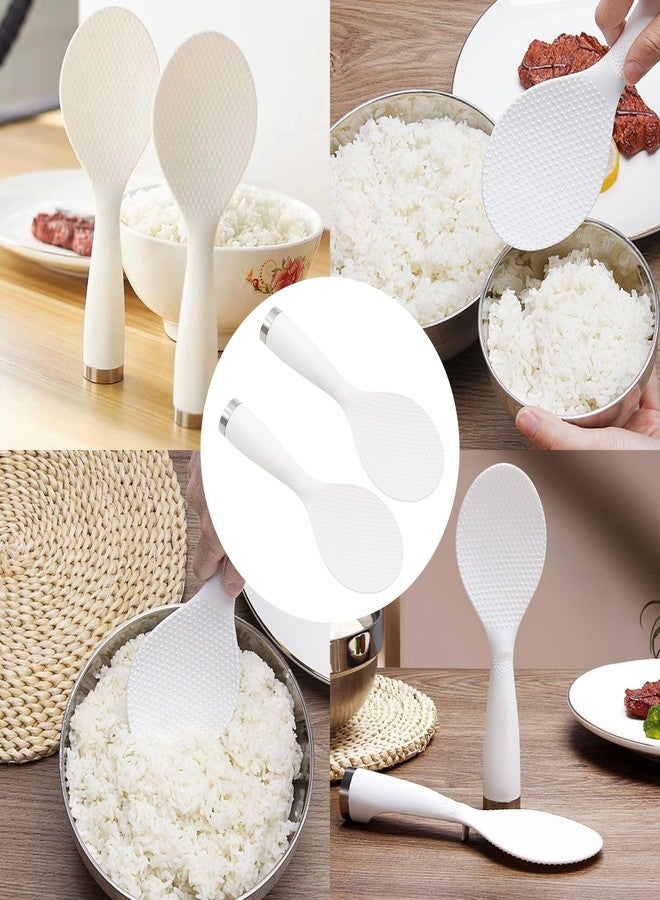 Pocoxll 2 Pcs White Non-stick Standing Rice Serving Spoon Scooper, Professional Rice Spatula for Kitchen - Image 5