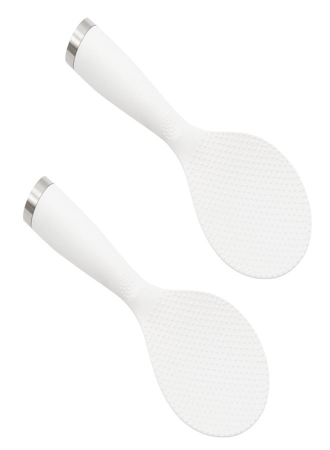 Pocoxll 2 Pcs White Non-stick Standing Rice Serving Spoon Scooper, Professional Rice Spatula for Kitchen - Image 1