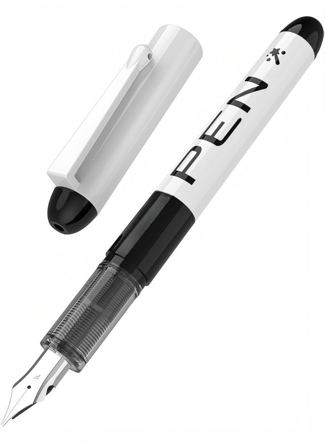 Snowhite Fountain Pens for Writing, 8 Pack Assorted Colors Fine Point Disposable Fountain Pens Stainless Steel Nib, Smooth Writing for Journaling, Drafting, Sketching, Doodling & Gifts - Image 2