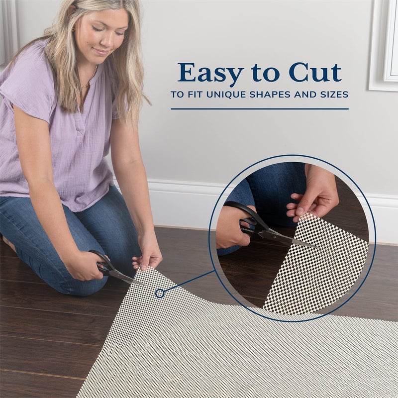Veken Rug Gripper Pad for Hardwood Floors, Thick Non Slip Rug Pads for Area Rugs, Rug Grippers for Tile Floors, Under Carpet Anti Skid Mat, Keep Your Rugs Safe and in Place, 2x3 Ft - Image 3