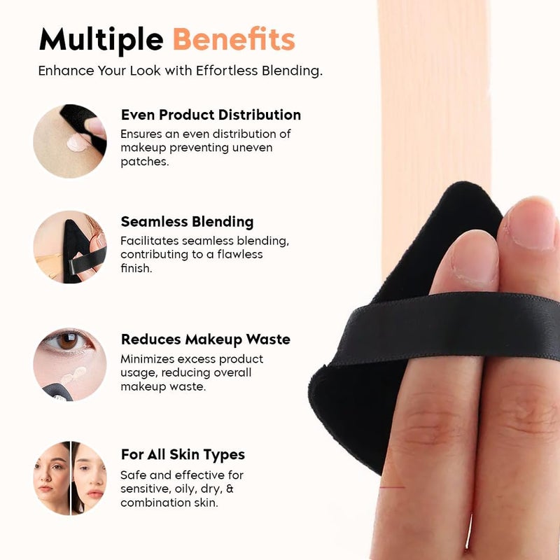 Rishvi Triangle Powder Puff, Soft Plush Powder Puff, For Loose Powder & Liquid Cosmetic, Makeup Foundation Puff Makeup Tool (2Pcs Triangle Puff) multicolor - Image 3