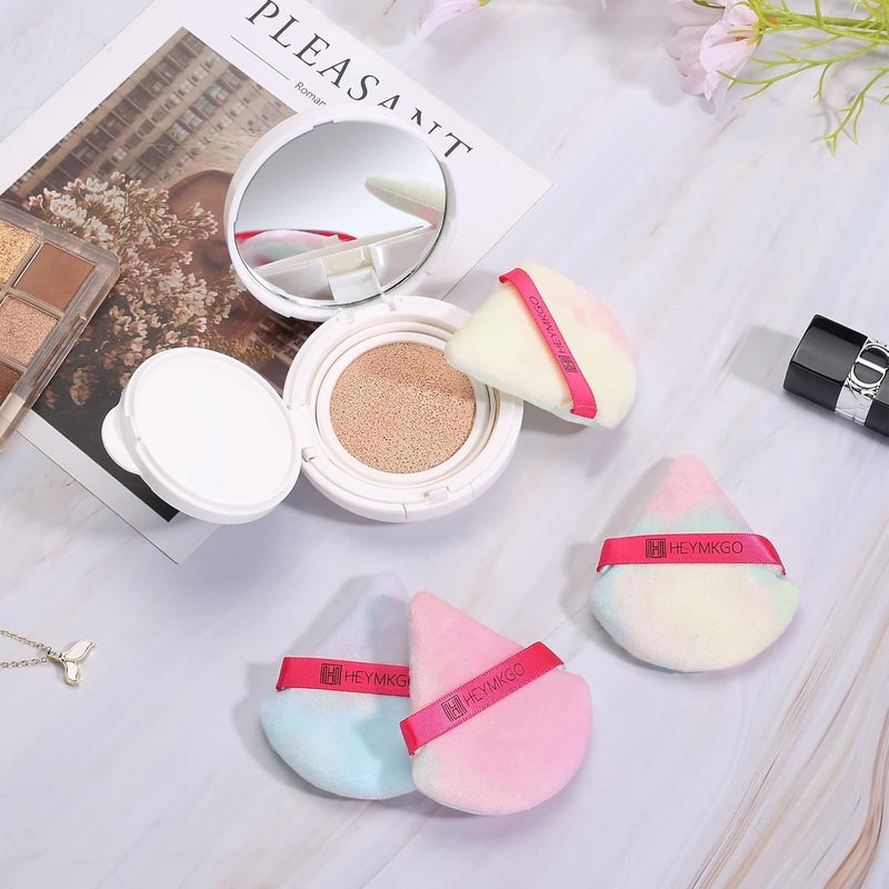 Rishvi Triangle Powder Puff, Soft Plush Powder Puff, For Loose Powder & Liquid Cosmetic, Makeup Foundation Puff Makeup Tool (2Pcs Triangle Puff) multicolor - Image 5