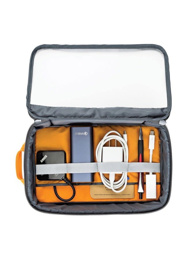 Lowepro GearUp Pouch Large, Travel Essentials Case, Travel Case for PC Cables, Adapters, Batteries, Chargers, Small Cameras and USB Sticks, Laptop Accessory Case, Made of Recycled Fabric, Grey - Image 4