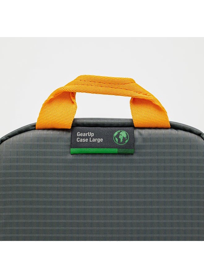 Lowepro GearUp Pouch Large, Travel Essentials Case, Travel Case for PC Cables, Adapters, Batteries, Chargers, Small Cameras and USB Sticks, Laptop Accessory Case, Made of Recycled Fabric, Grey - Image 3