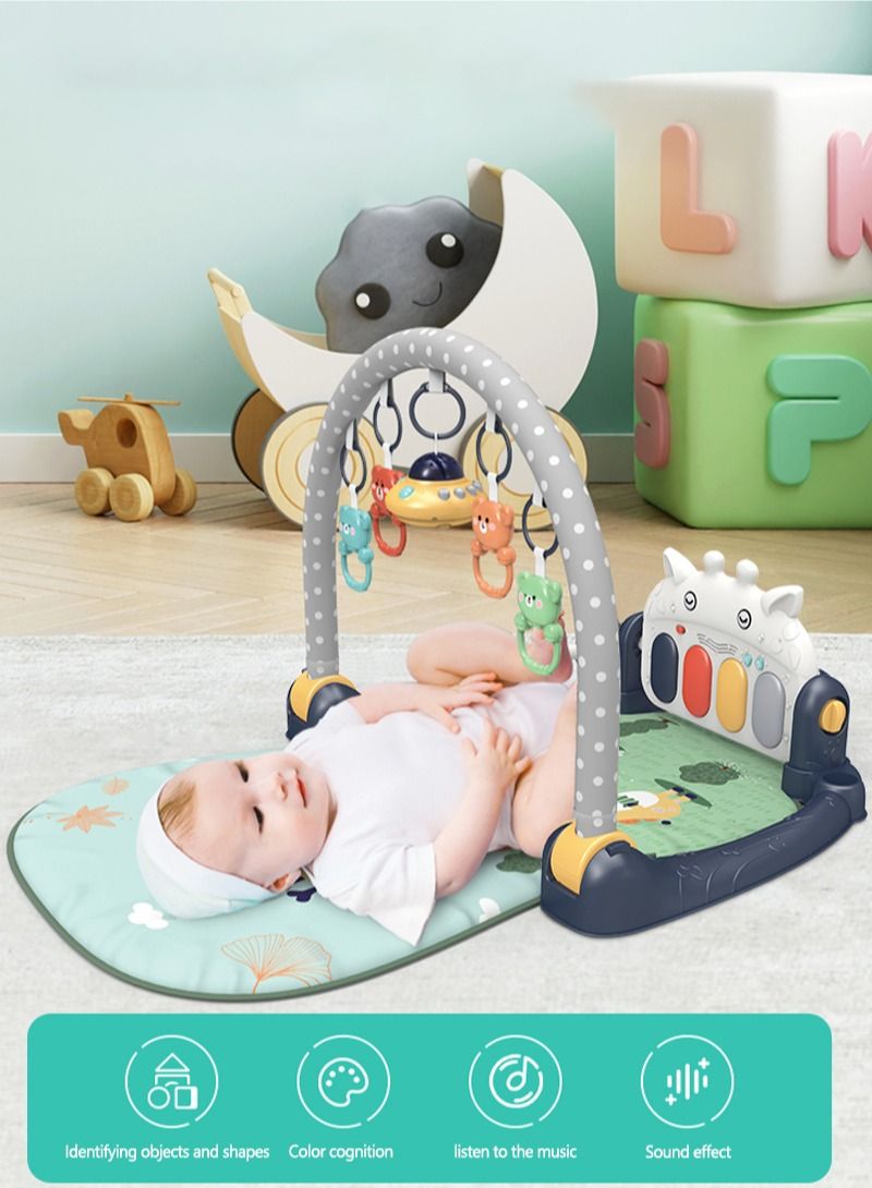Youleen Baby Gyms Play Mats Non-Toxic Musical Piano Play Indoor Mat Center With Melodies Rattle For Kids Multicolour Musical Activity Center Kick  Play Piano Gym Tummy Time Padded Mat for Newborn Toddler Infa - Image 2