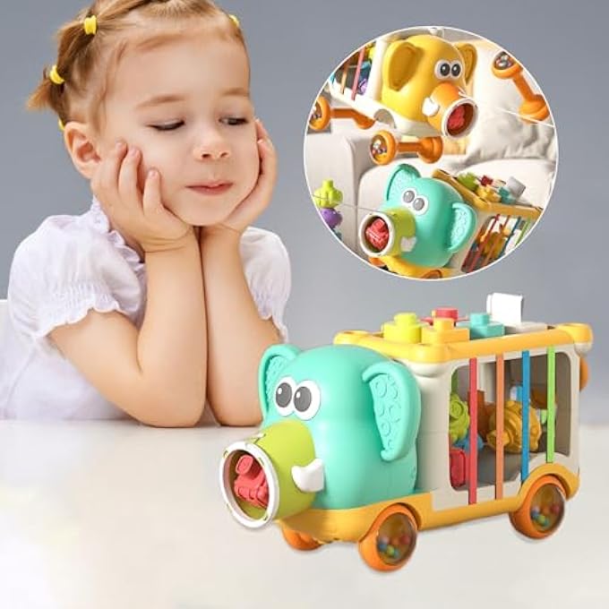 BABY SHAPE SORTER TOYS FOR 6-12-18 MONTHS - MONTESSORI SENSORY ACTIVITY CUBE WITH STACKING BLOCKS, FINE MOTOR SKILLS LEARNING TOY, EDUCATIONAL TODDLER GIFTS FOR BOYS GIRLS AGES 0-3 (GREEN) - Image 5