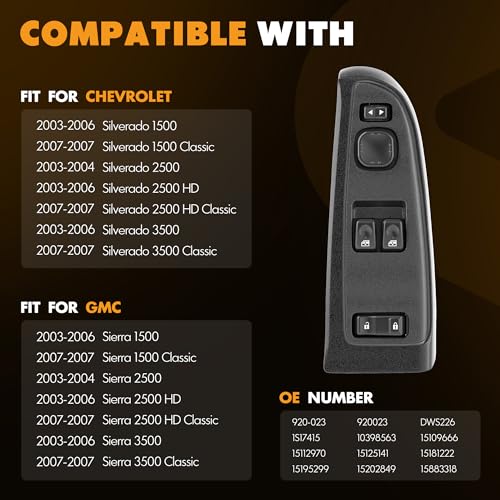 ASOPARTS 15883318 Front Driver Side Door Lock and Window Power Switch & Black Bezel Assembly, Fit for 2003-2007 Chevrolet Silverado, 2003-2007 GMC Sierra, 920-023 Replaces DWS-226 - Image 5