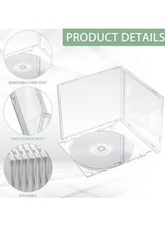 erorex CD Jewel Case, Clear Plastic Single DVD Disc Case, Standard CD DVD Cover for Protection Replacement (10.4 mm, 25Pieces)  - Image 3