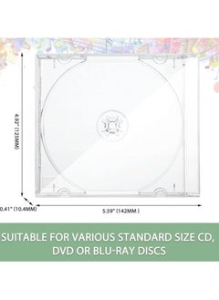 erorex CD Jewel Case, Clear Plastic Single DVD Disc Case, Standard CD DVD Cover for Protection Replacement (10.4 mm, 25Pieces)  - Image 2