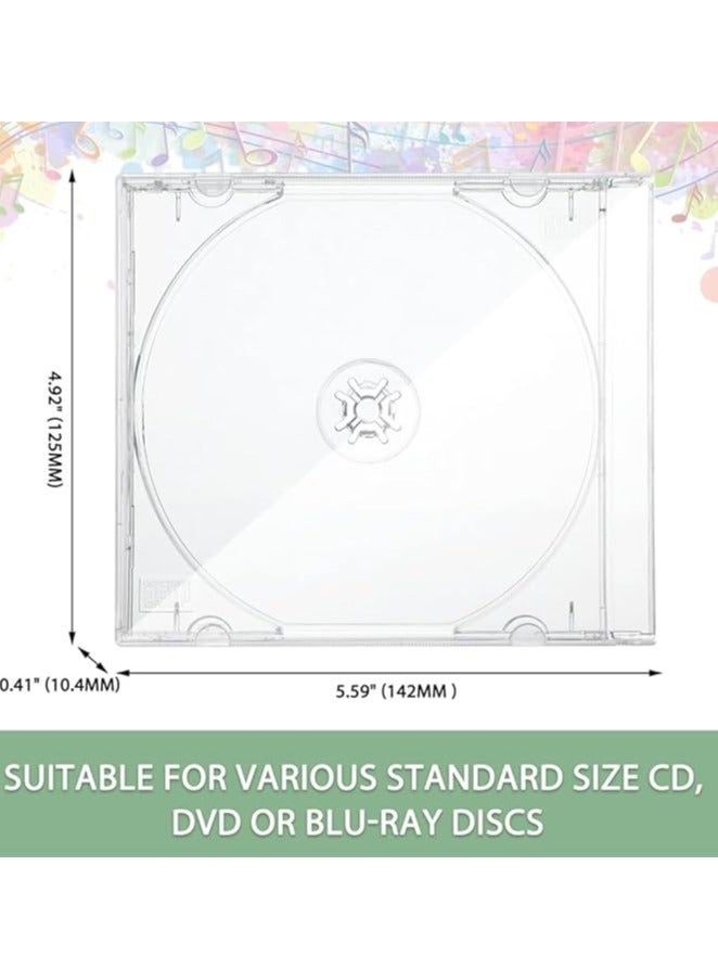Green Tiger CD Jewel Case, Clear Plastic Single DVD Disc Case, Standard CD DVD Cover for Protection Replacement (10.4 mm, 25Pieces) - Image 2