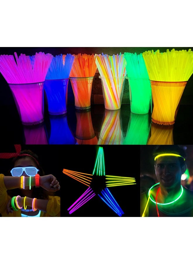 GiftExpress Glow Sticks 150 Pack - 8" Assorted Neon Color Glow In The Dark Glowsticks - Bulk Light Up Party Favors To Make Necklaces, Bracelets & Decorations For Kids  - Image 1