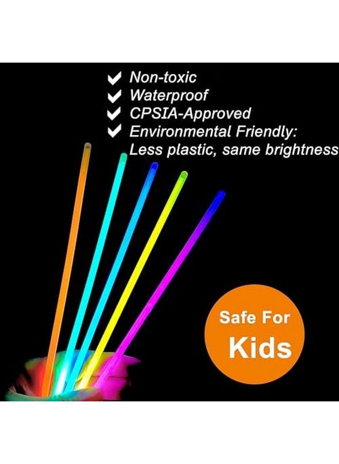 GiftExpress Glow Sticks 150 Pack - 8" Assorted Neon Color Glow In The Dark Glowsticks - Bulk Light Up Party Favors To Make Necklaces, Bracelets & Decorations For Kids  - Image 2