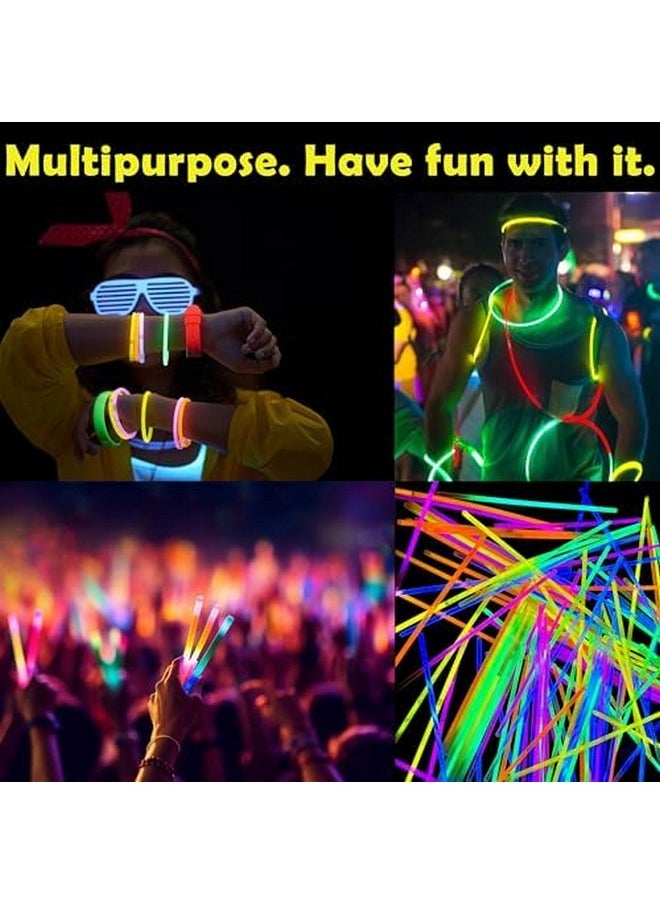 GiftExpress Glow Sticks 150 Pack - 8" Assorted Neon Color Glow In The Dark Glowsticks - Bulk Light Up Party Favors To Make Necklaces, Bracelets & Decorations For Kids  - Image 4