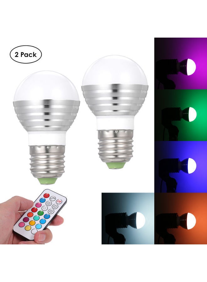 NIBEMINENT 2-Piece Remote Control E26 Base RGB Light Multicolour 9x7x9cm - Image 3